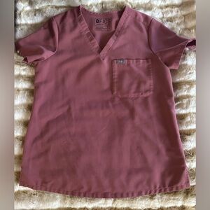Figs Mauve Scrub Top